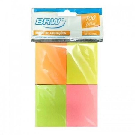 Post-it 38X51 com 4 Cores 100 Folhas - BRW