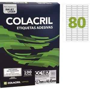 Etiqueta 6187 12,7X44,45 (80) - COLACRIL