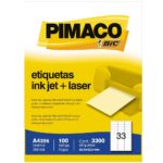 Etiqueta A-4 356 Tamanho 25,4X63,5 com 100 (33) - PIMACO