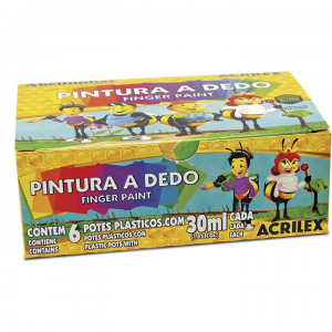 Tinta Pintura à Dedo com 6 Cores - ACRILEX