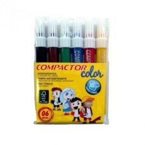 Canetinha Hidrocor com 06 Cores Jumbo - COMPACTOR