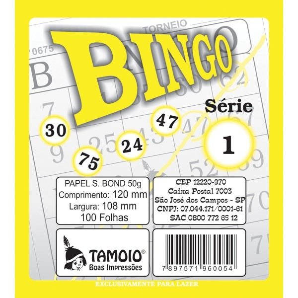 Bloco de Bingo Amarelo com 100 Folhas