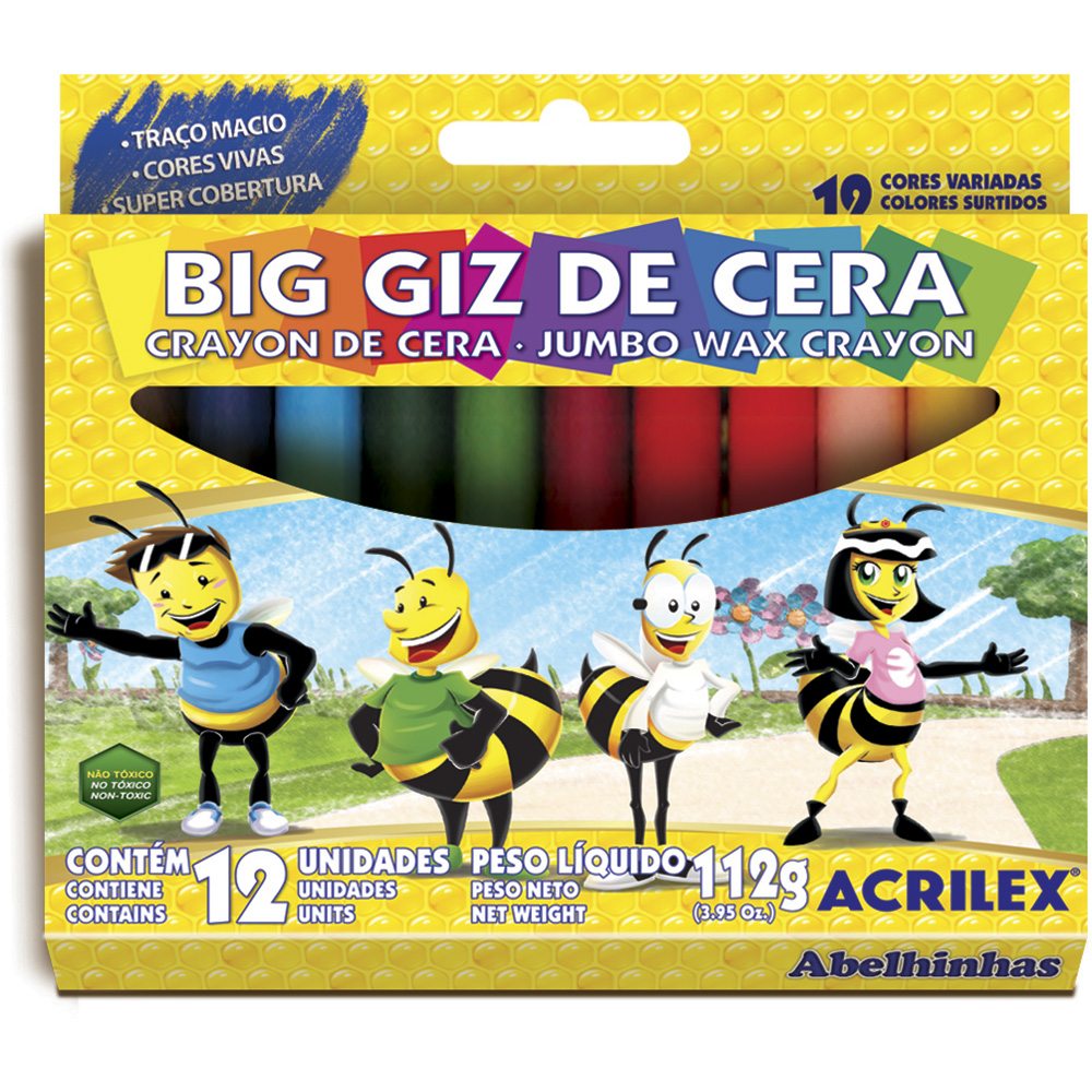 Gizão de Cera com 12 Cores - ACRILEX