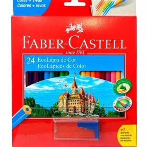 Lápis de Cor com 24 Cores + 01 Apontador - FABER-CASTELL