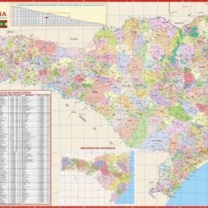 Mapa Dobrado Estado De Santa Catarina - MULTIMAPAS