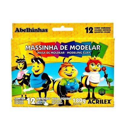 Massa de Modelar com 12 Cores - ACRILEX