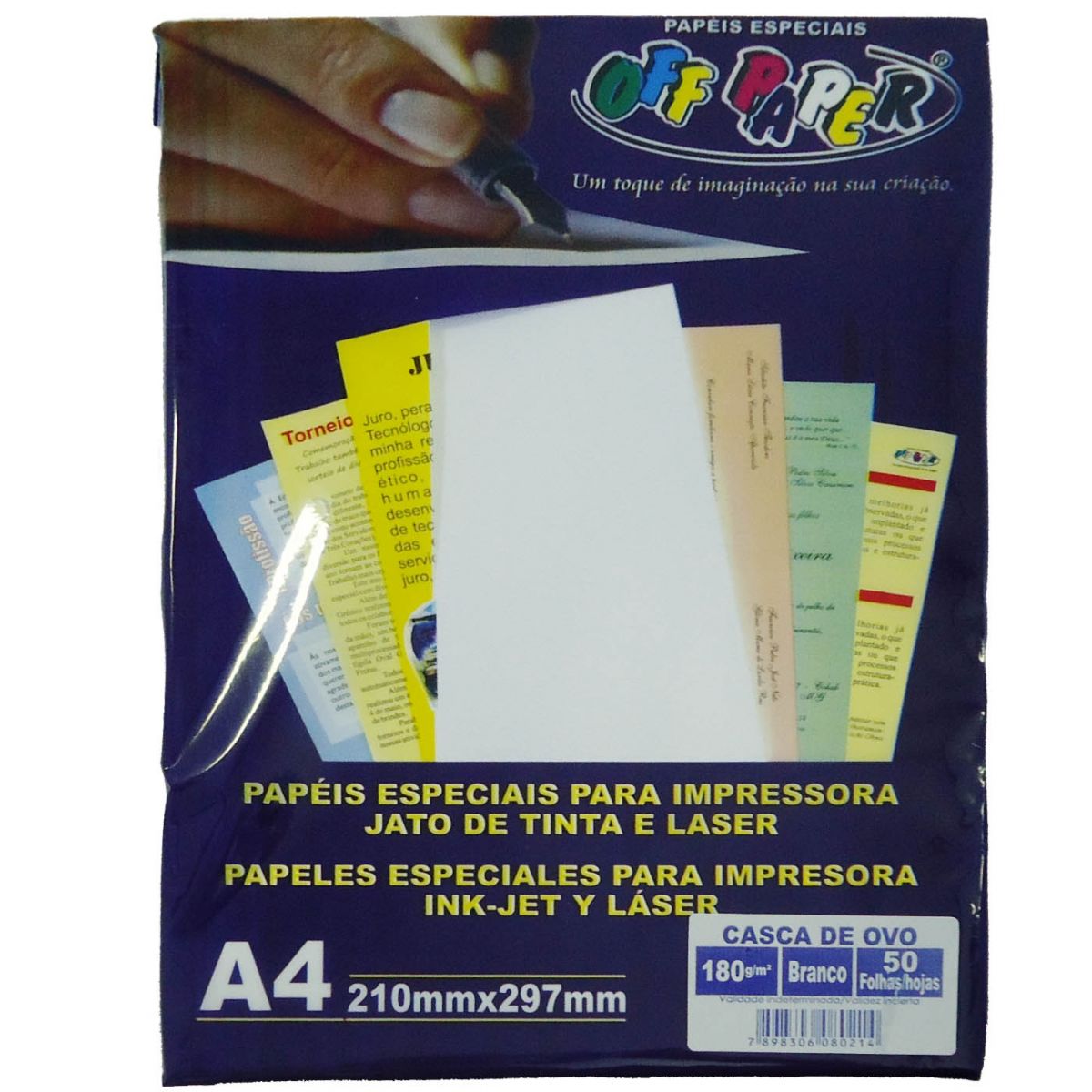 Papel Cartao de Visita Casca de Ovo Branco 180 Gramas - OFF PAPER