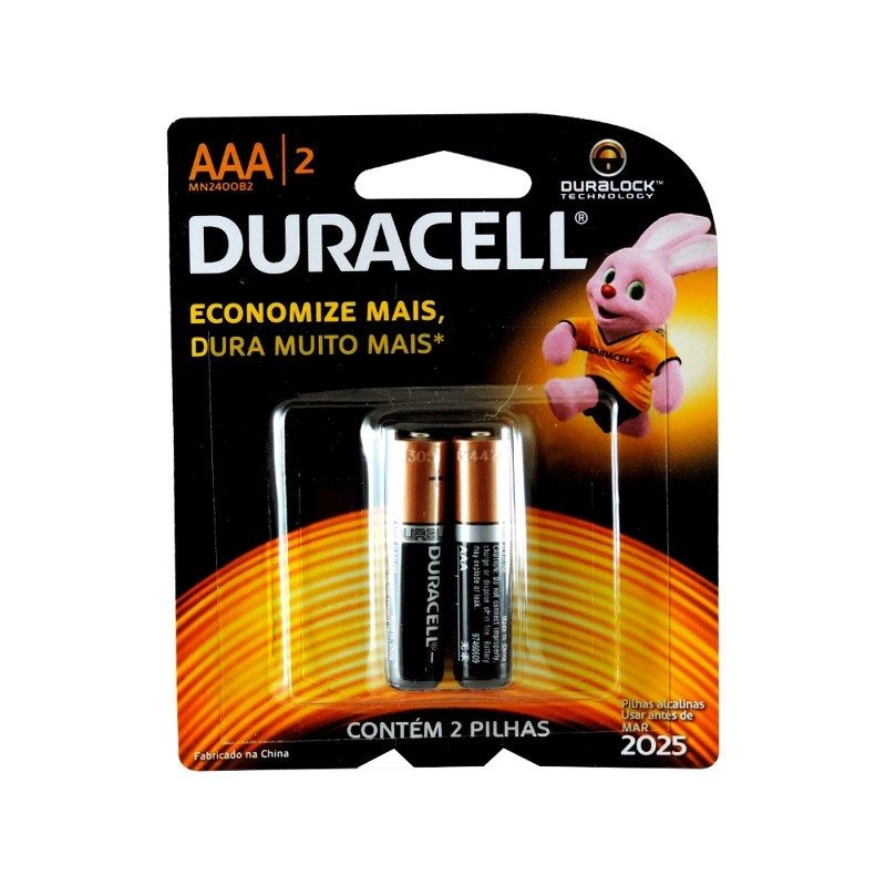 Pilha AAA Alcalina com 2 - DURACELL