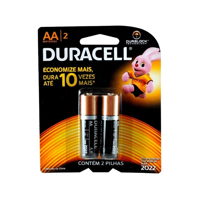 Pilha AA Alcalina com 2 - DURACELL