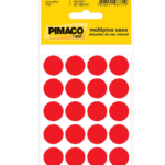 Etiqueta Redonda TP19 200 Etiquetas Vermelha – PIMACO