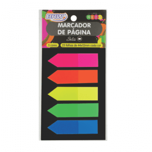 Marcador Páginas 5 Cores Neon 125 Folhas FL0001 -  BRW