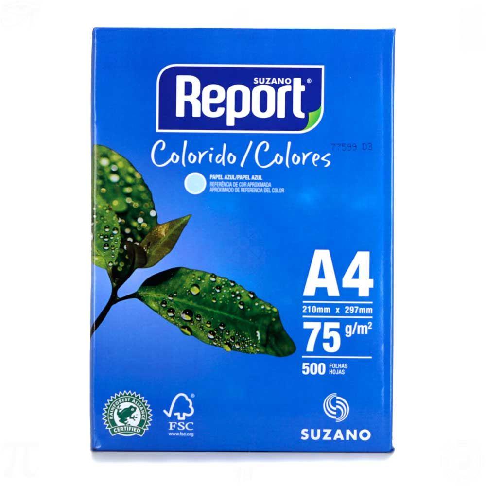 Papel A-4 com 500 Azul - REPORT