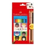 Lápis de Cor 12 Caras e Cores + 3 Tons de Pele - FABER-CASTELL