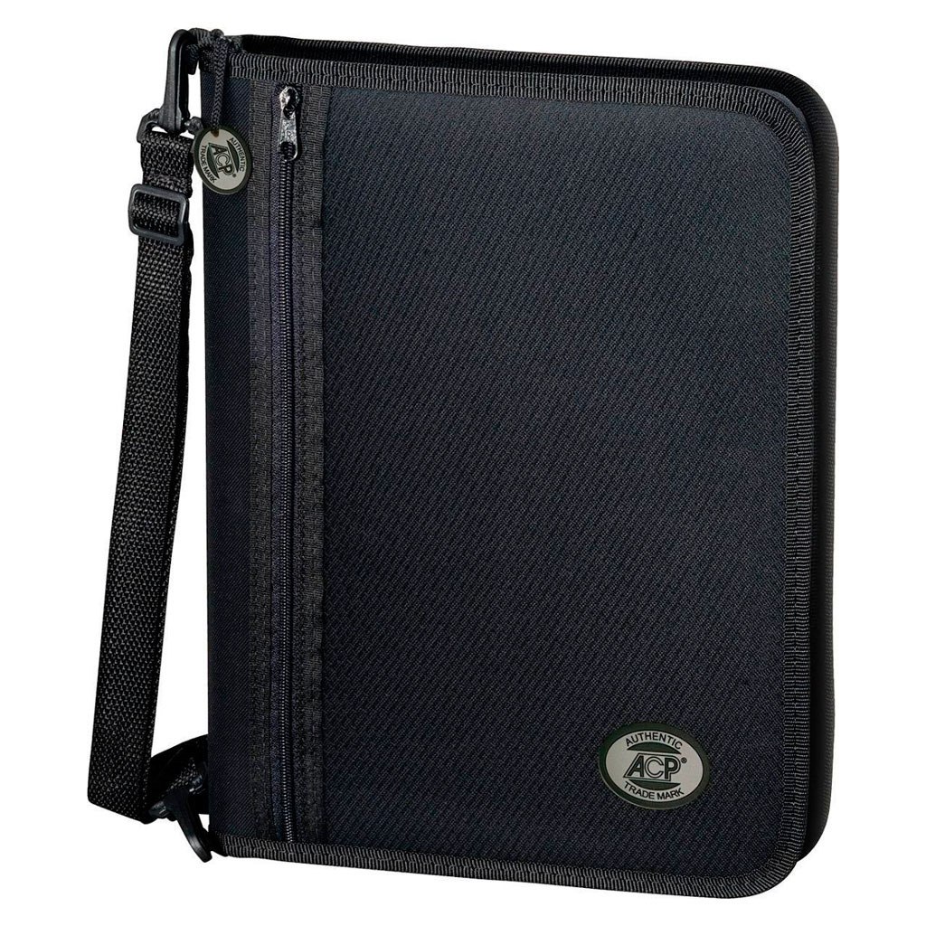 Fichário com Zíper 4 Argolas e Alça Preto - ACP