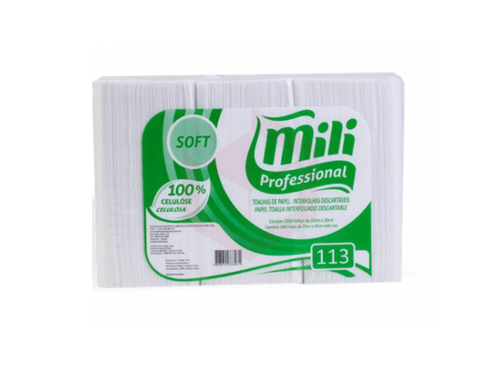 Papel Toalha Interfolhado com 1000 Folhas 100% Celulose - MILI