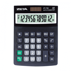 Calculadora de Mesa 12 Dígitos ZT-738 - ZETA