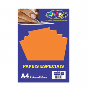 Papel Especial Plus Laranja 120 grs Pacote com 20 Folhas - OFF PAPER
