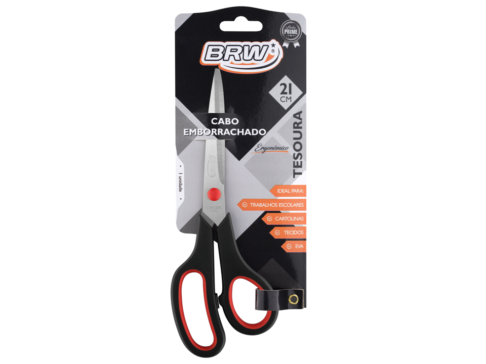 Tesoura 21cm Cabo Emborrachado TE2102 - BRW
