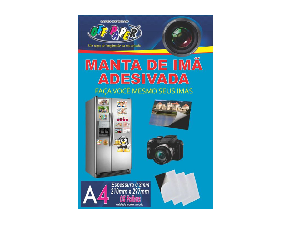 Placa Imantada Adesiva 20x30cm com 5 Folhas - OFF PAPER