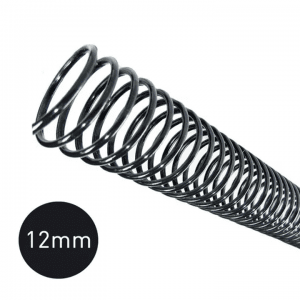 Espiral Preto 12mm Pacote Com 100 Unidades Para 70 Folhas