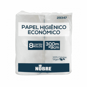 Papel Higiênico Rolão 300 x 8 Rolos 100% Celulose - NOBRE