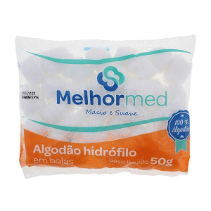 Algodão Bolas Branco Pacote 50g - MELHORMED