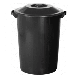 Lixeira 62 Litros Redonda Com Tampa Preto 377LP - PLASVALE
