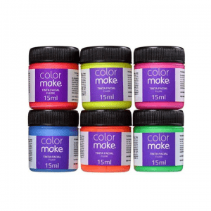 Kit Tinta Facial Líquida 6 Cores Neon - COLORMAKE