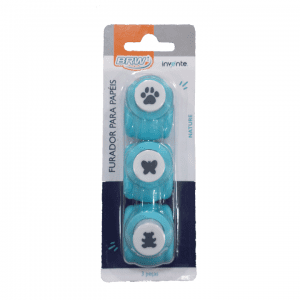 Furador Papel 10mm Com 3 Moldes Pata/Borboleta/Urso - BRW