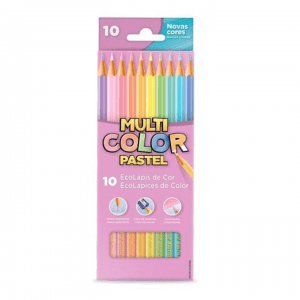 Lápis Cor Com 10 Tons Pastel - MULTICOLOR