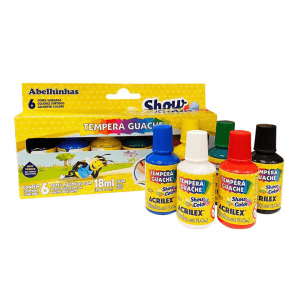 Tinta Guache 6 Cores 18ml Mostrar Com Pincel - ACRILEX