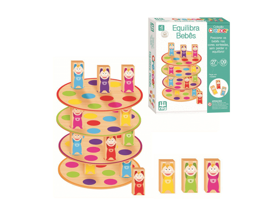 Jogo Equilibra Bebês Madeira