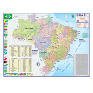 Mapa Tubo Periódico Brasil Político 4030 - MULTIMAPAS