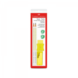Kit Escolar Com 04 Amarelo Neon - FABER-CASTELL