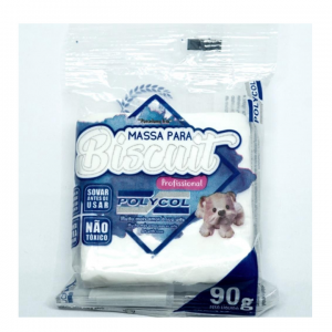 Massa Biscuit 90g Porcelana Fria Branca - POLYCOL