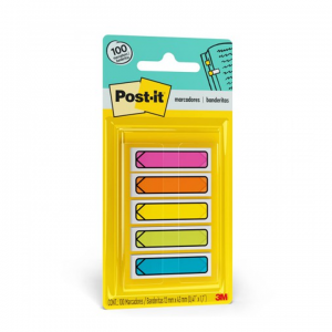 Marcador Página 5 Cores Neon 100 Folhas Flags Seta - 3M