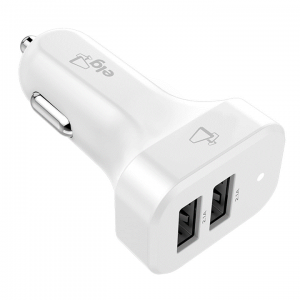 Carregador Veicular Branco 2 Saídas 2A CC2S - ELG