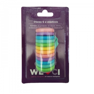 Discos + Elástico Colorido 31MM - CADERNO INTELIGENTE