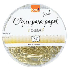 Clips Dourado N.5 Com 200 Unidades Pequeno - BRW