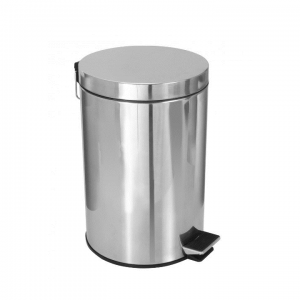 Lixeira 12 Litros Redonda Com Pedal Inox - JSN
