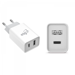 Carregador Parede 2 Saídas USB/TIPO C - ELG