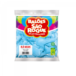 Balão 6,5 Azul Claro Com 50 - SÃO ROQUE
