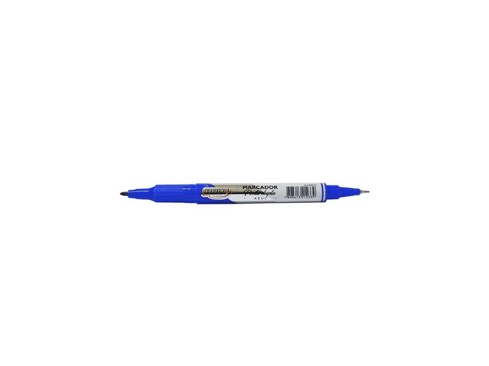 Caneta Retroprojetor Ponta Dupla Azul - BRW