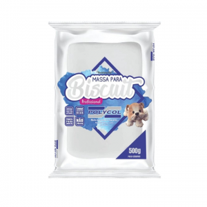 Massa Biscuit 500G Porcelana Fria Branca - POLYCOL