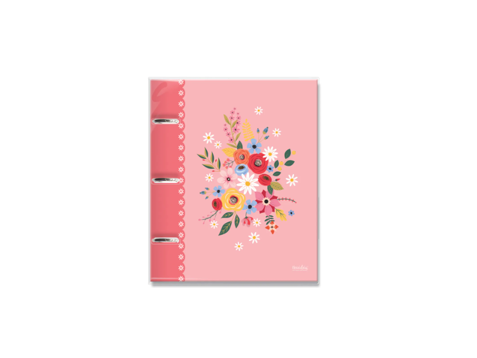 Caderno 3 Argolas Buquê 80 Folhas 4777 - FINA IDEIA