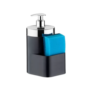 Porta Detergente/Esponja 500ML Preto Cromado - FUTURE