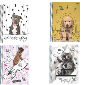 Caderno Espiral Universitário Capa Dura 1x80 Folhas My Pets - SÃO DOMINGOS
