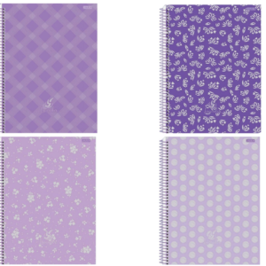 Caderno Espiral Universitário Capa Dura 1x80 Folhas Lavender - SÃO DOMINGOS