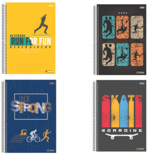 Caderno Espiral Universitário Capa Dura 10x160 Folhas Be Strong - SÃO DOMINGOS