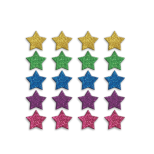 Aplique Eva Glitter Estrela Sortido Com 20 Unidades - MAKE +